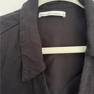 Abercrombie & Fitch Black Wrap Shirt Dress